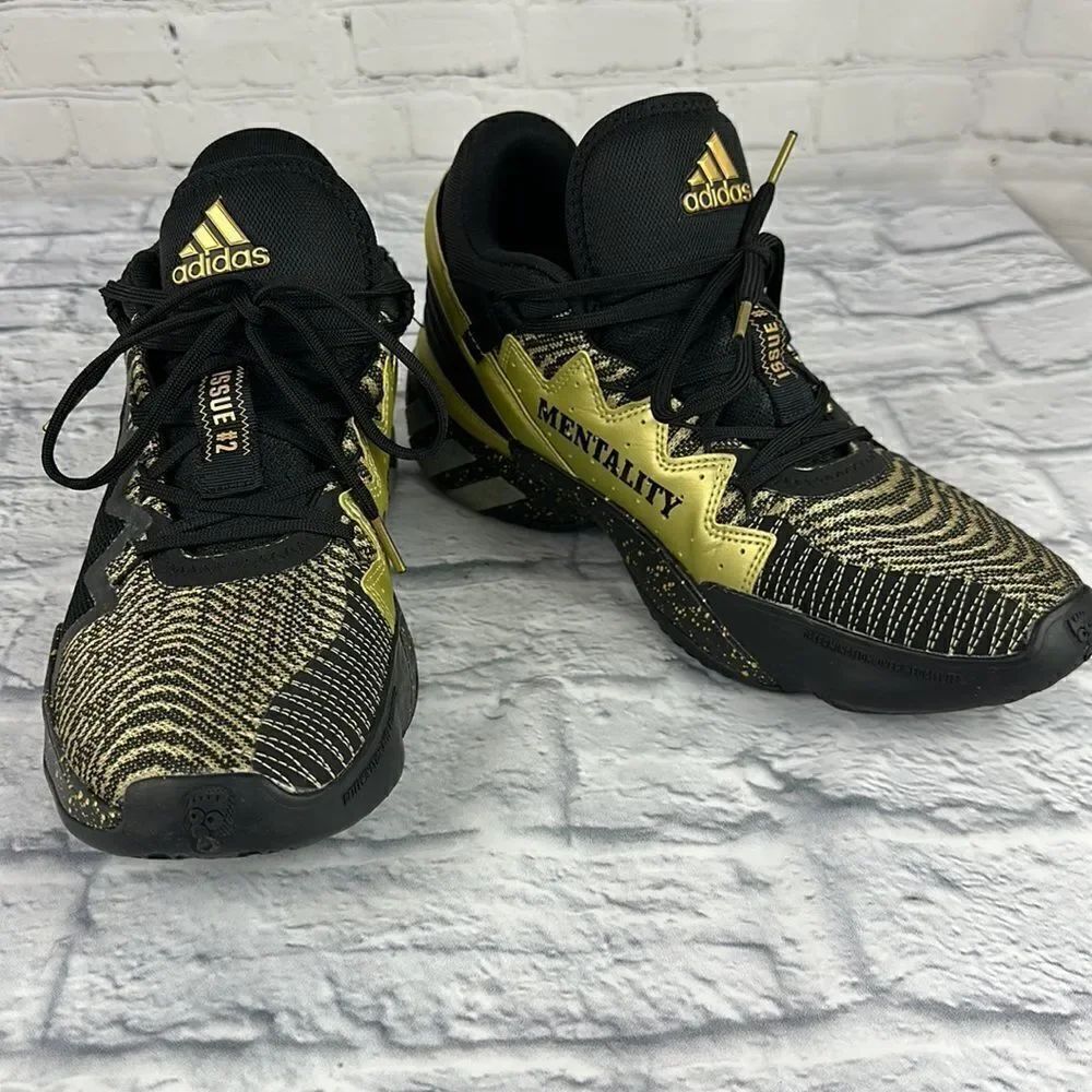 adidas DONOVAN MITCHELL D.O.N. ISSUE #2 FZ3881 Core Black Gold Men’s Size 10.5